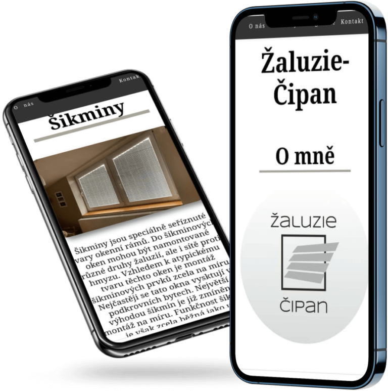 www.zaluzie-cipan.cz mock-up dvou mobilů